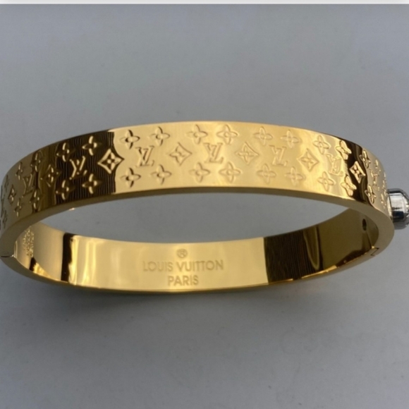Louis Vuitton gold cuff monogram bangle bracelet - Picture 3 of 8